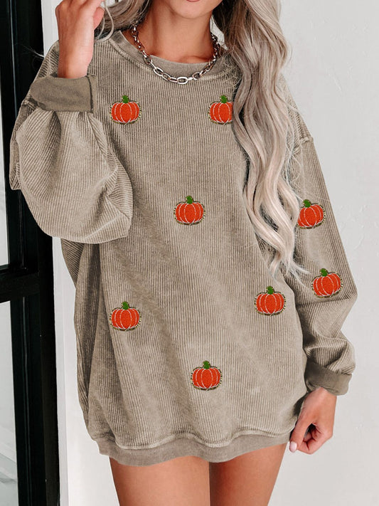 Mini Pumpkins Round Neck Sweatshirt