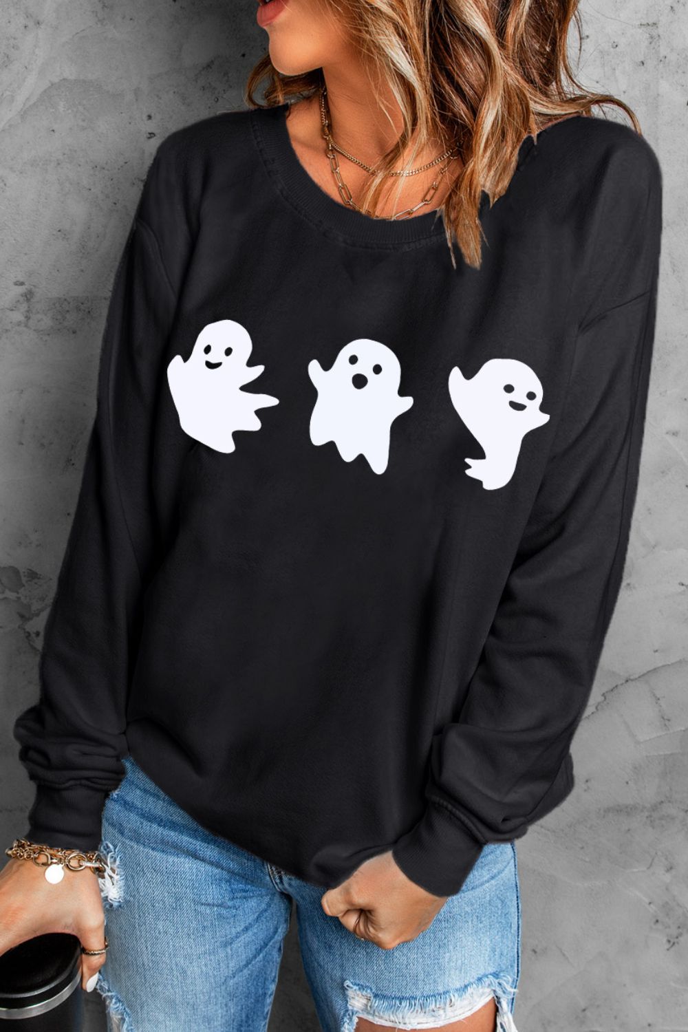 Ghost Round Neck Sweatshirt