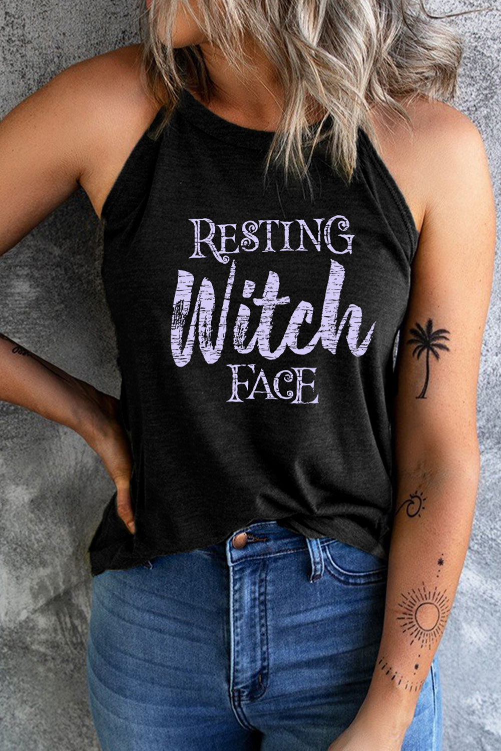 Resting Witch Face Graphic Tank Top