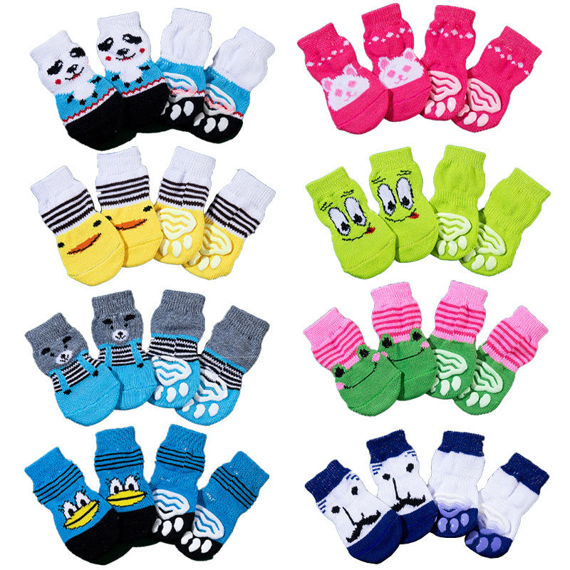 High Quality Non-slip Sole Socks Cat/Dog 4 Pack