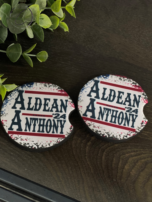 Aldean & Anthony 2024 Car Coaster Set