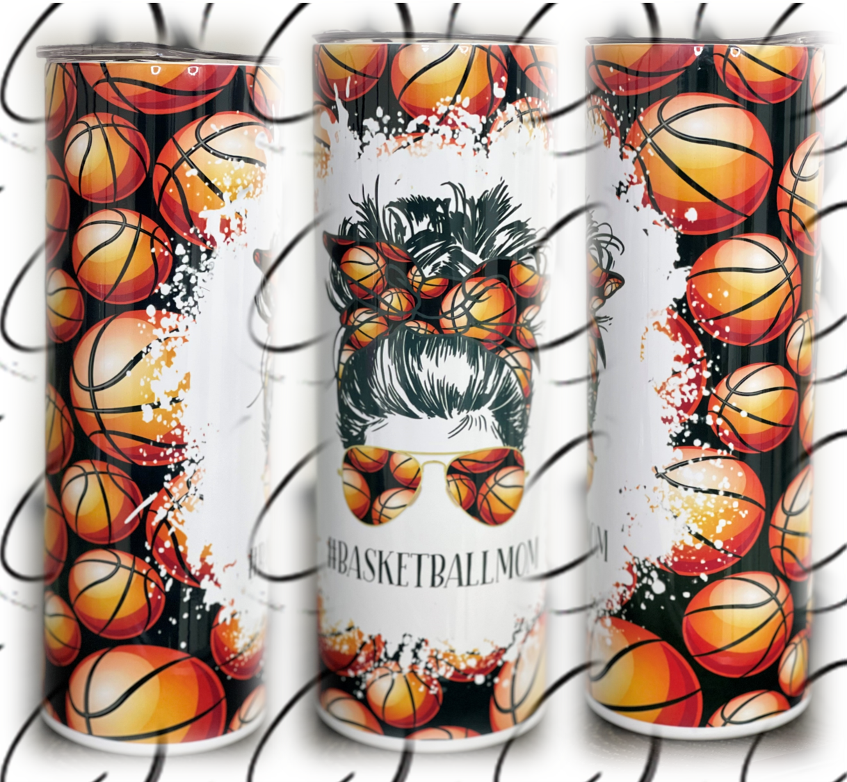 #Basketballmom 20oz Skinny Tumbler