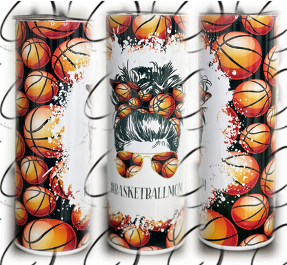 #Basketballmom 20oz Skinny Tumbler