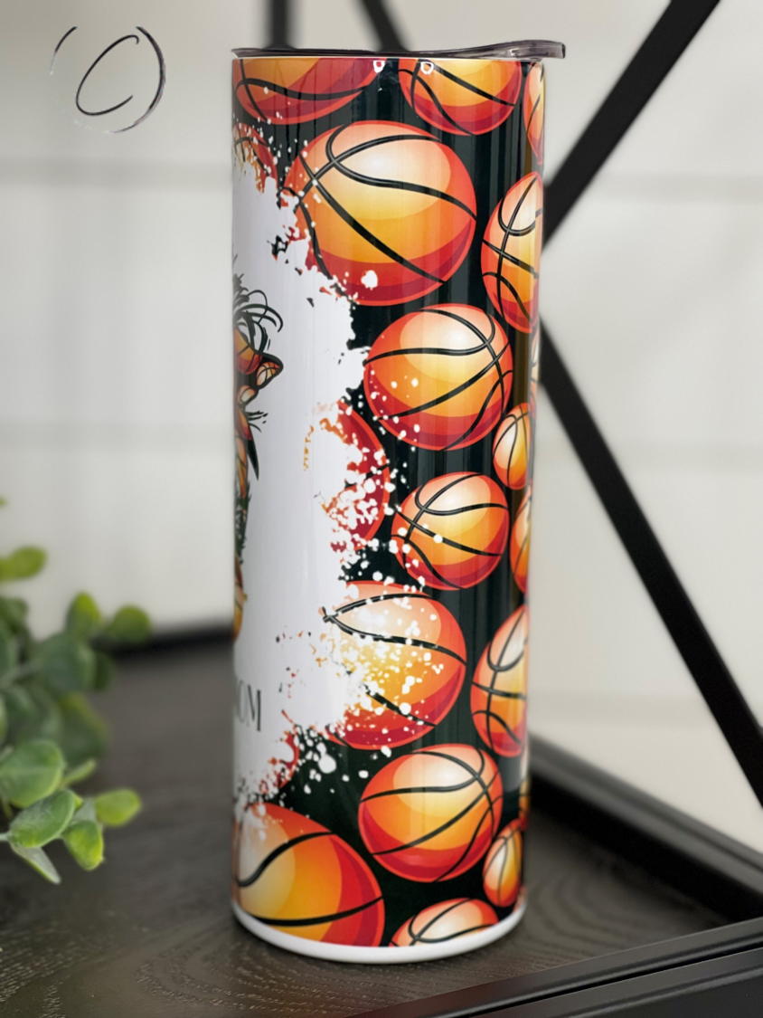 #Basketballmom 20oz Skinny Tumbler