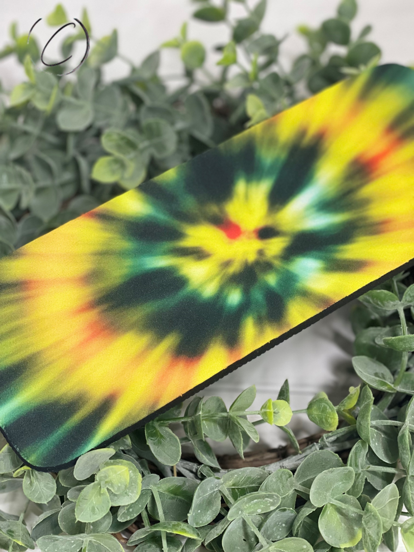 Black & Yellow Tie Dye Slap Wrap Can Cooler