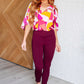 Magic Ankle Crop Skinny Pants in Wine