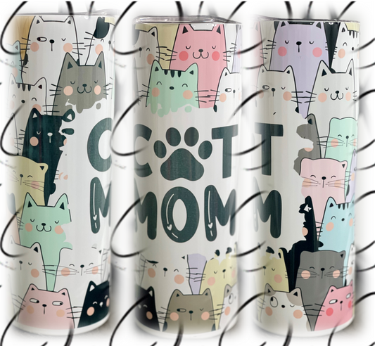 Cat Mom 20oz Skinny Tumbler