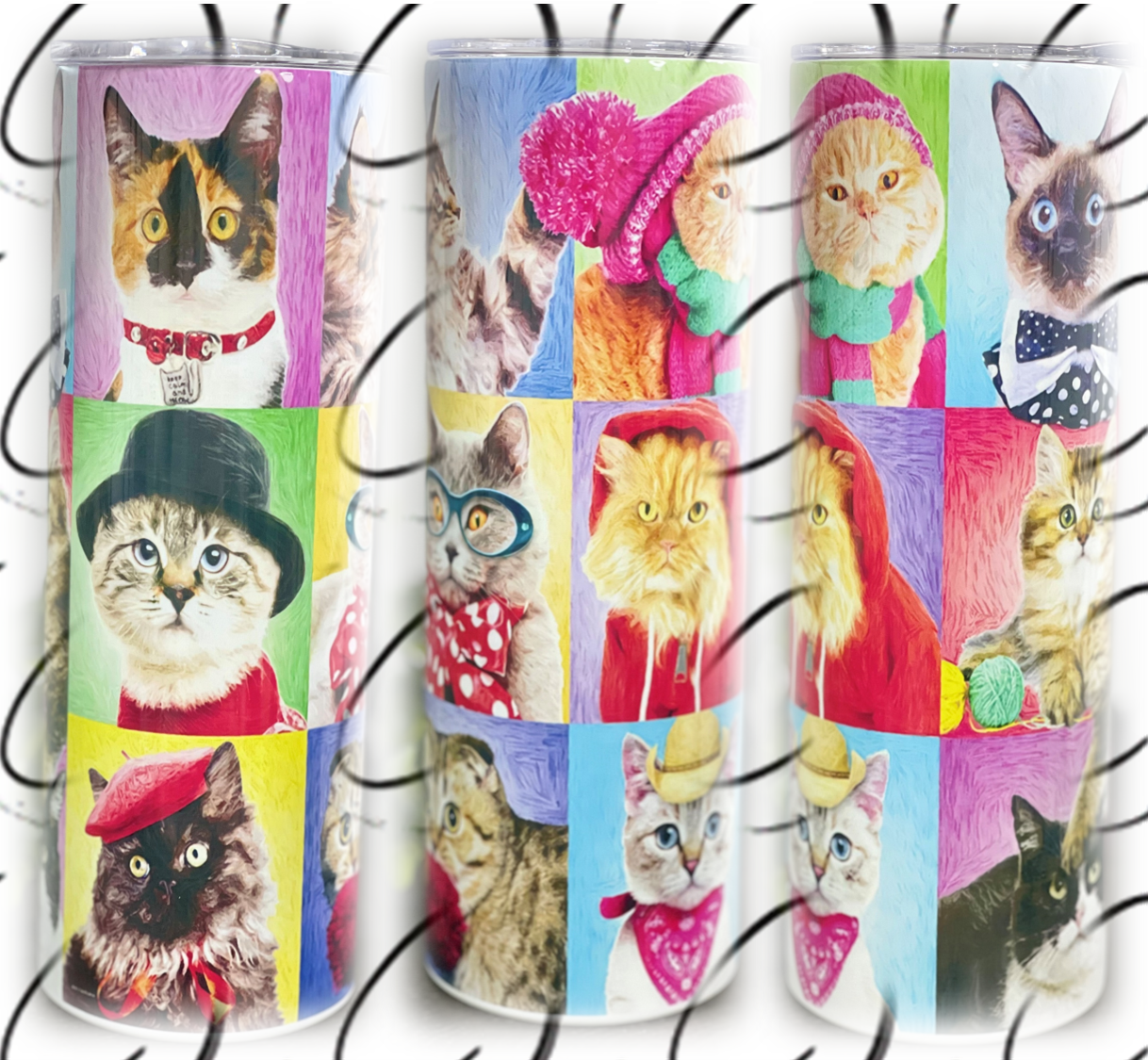 Cat Portraits 20oz Skinny Tumbler