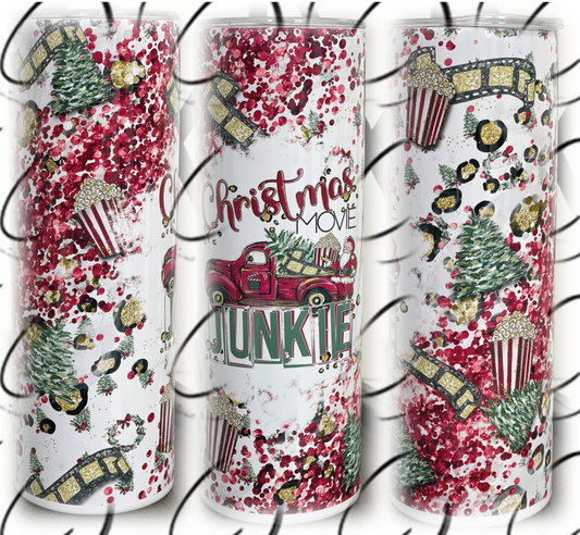 Christmas Movie Junkie 20oz Skinny Tumbler