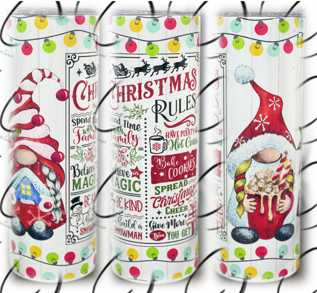 Christmas Rules 20oz Skinny Tumbler