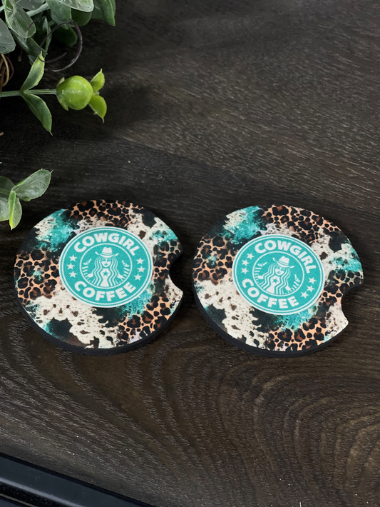 Cowgirl Coffee Car Coaster Set