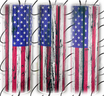 Distressed American Flag 20oz Skinny Tumbler