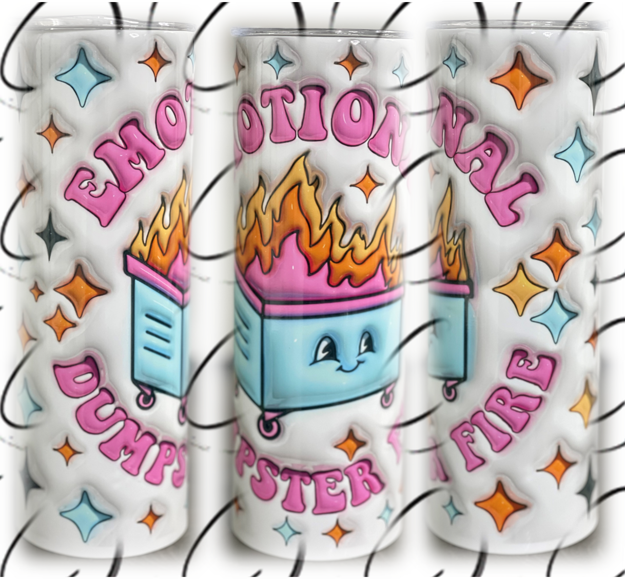 Emotional Dumpster Fire Inflated 20oz Skinny Tumbler