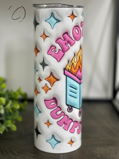 Emotional Dumpster Fire Inflated 20oz Skinny Tumbler