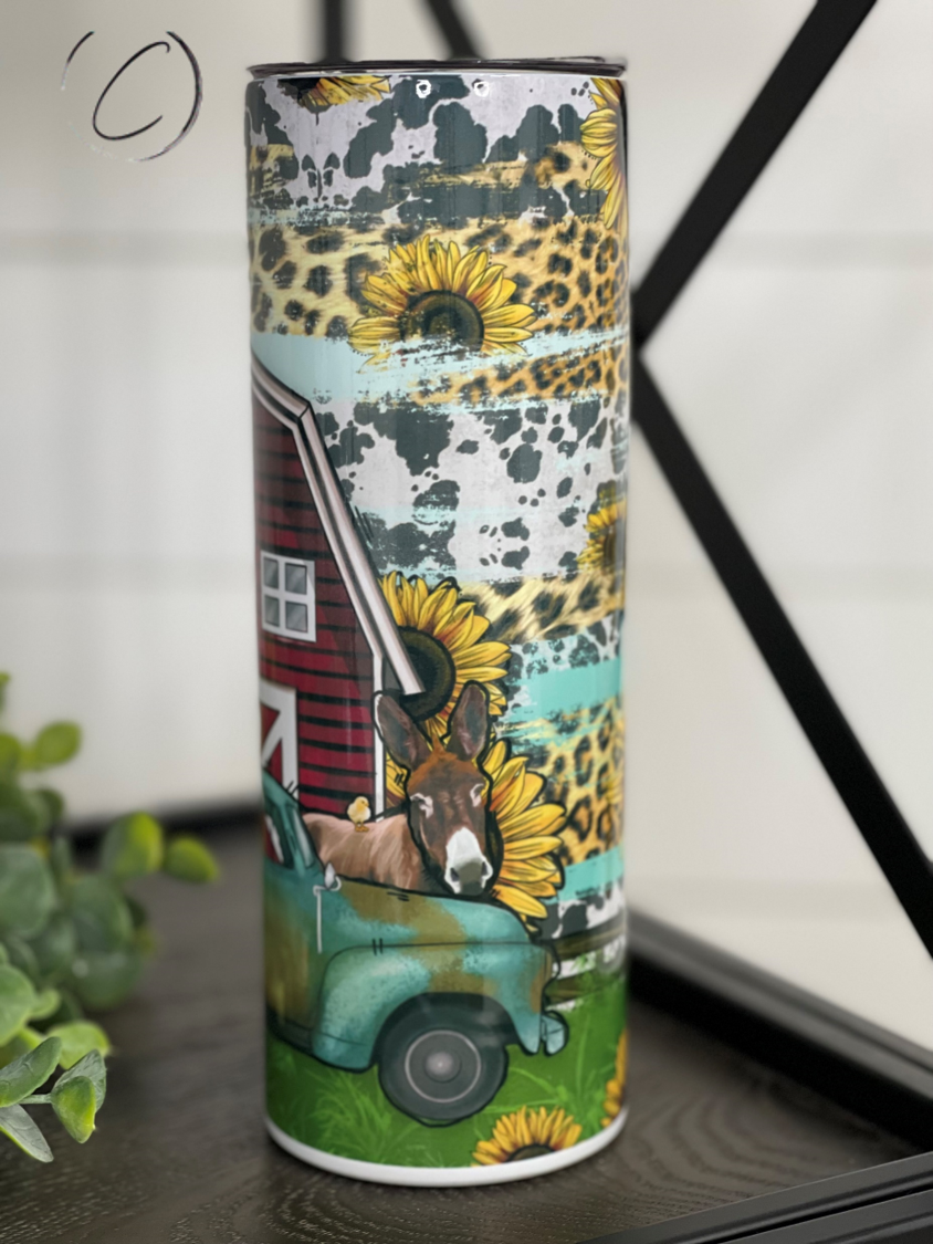 Farm Animal Truck 20oz Skinny Tumbler