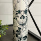 Floral Skulls 20oz Shimmer Skinny Tumbler