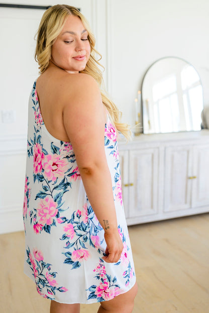 Forever Smitten Floral One Shoulder Dress