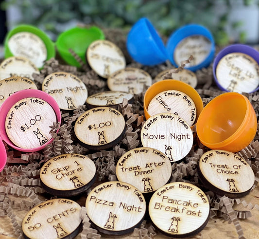 Easter Bunny Wood Tokens