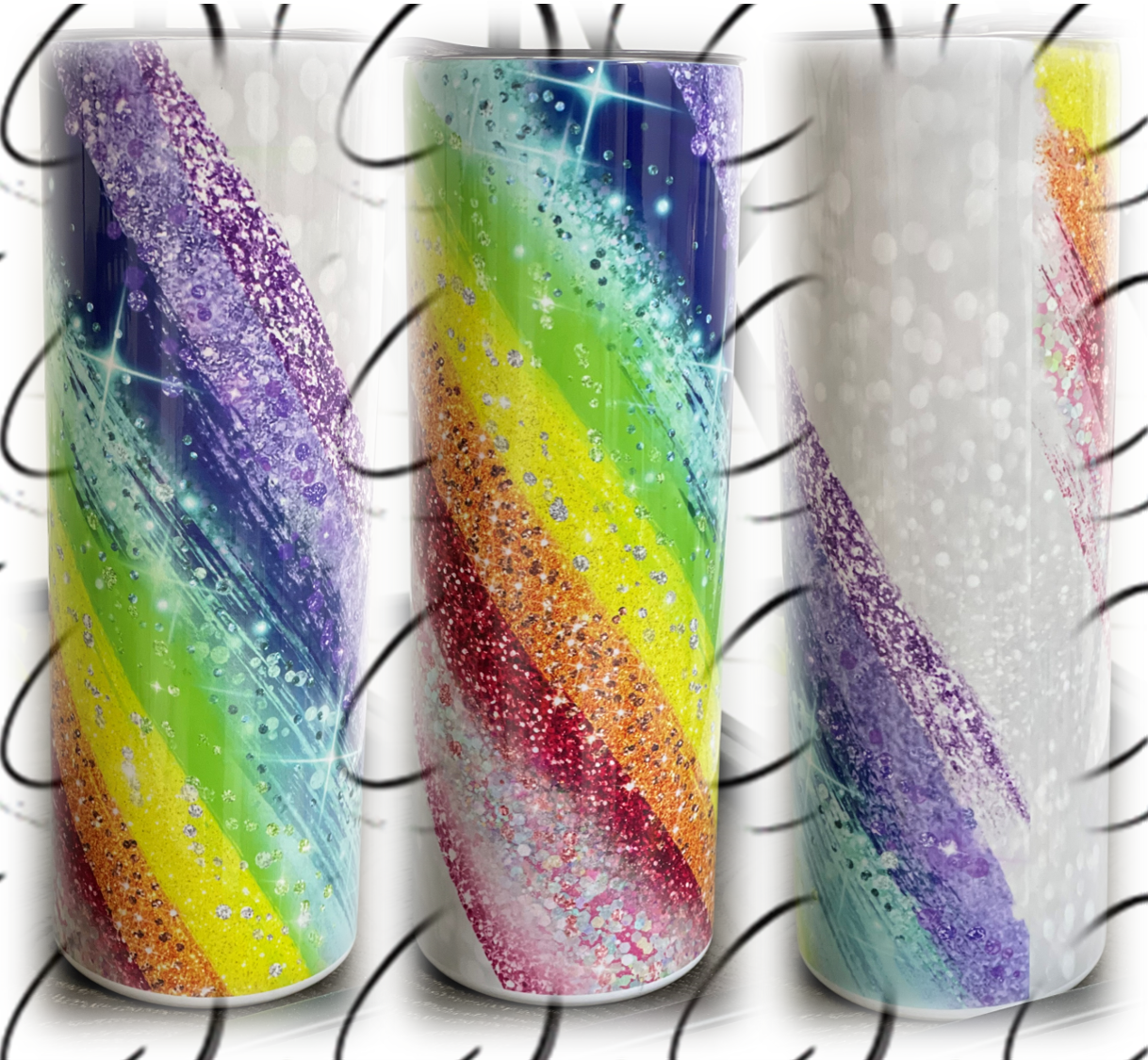 Glitter Rainbow 20oz Skinny Tumbler