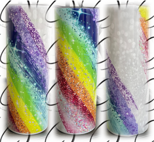 Glitter Rainbow 20oz Skinny Tumbler