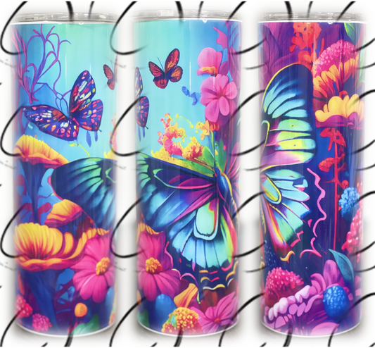 Groovy Butterfly 20oz Skinny Tumbler