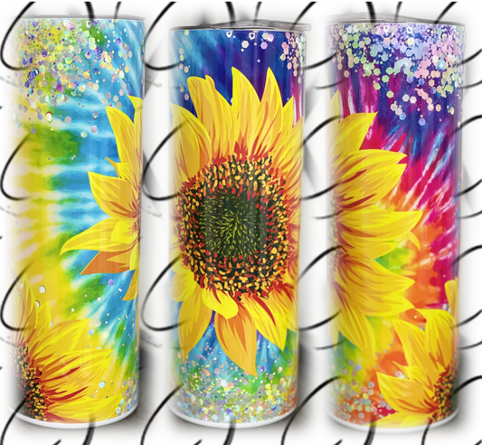 Groovy Sunflower 20oz Skinny Tumbler