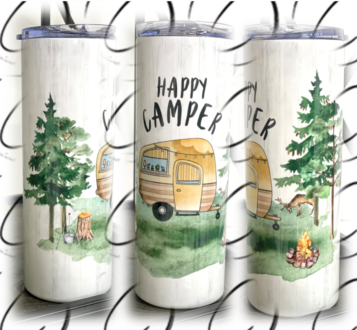 Happy Camper 20oz Skinny Tumbler