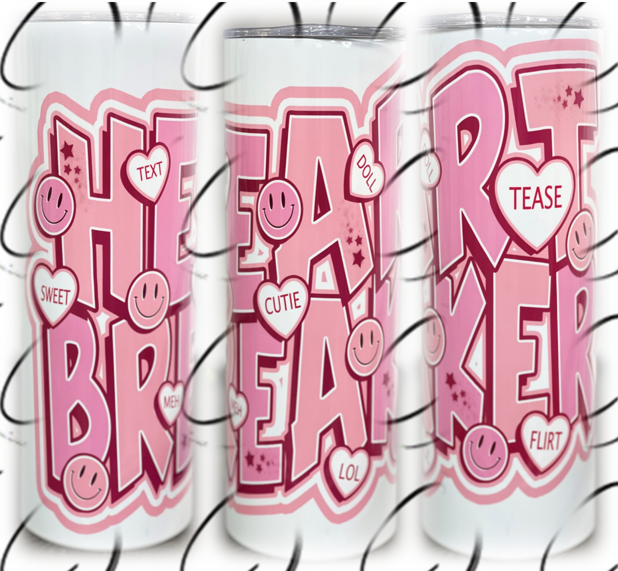 Heart Breaker 20oz UV Pink Skinny Tumbler