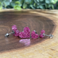 Heart Pink Glitter Stud Earrings