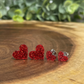 Heart Red Glitter Stud Earrings