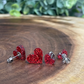 Heart Red Glitter Stud Earrings