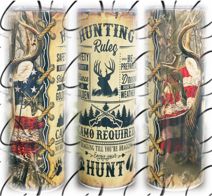 Hunting Rules 20oz Skinny Tumbler