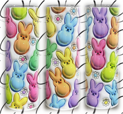 Inflated Colorful Peeps 20oz Skinny Tumbler