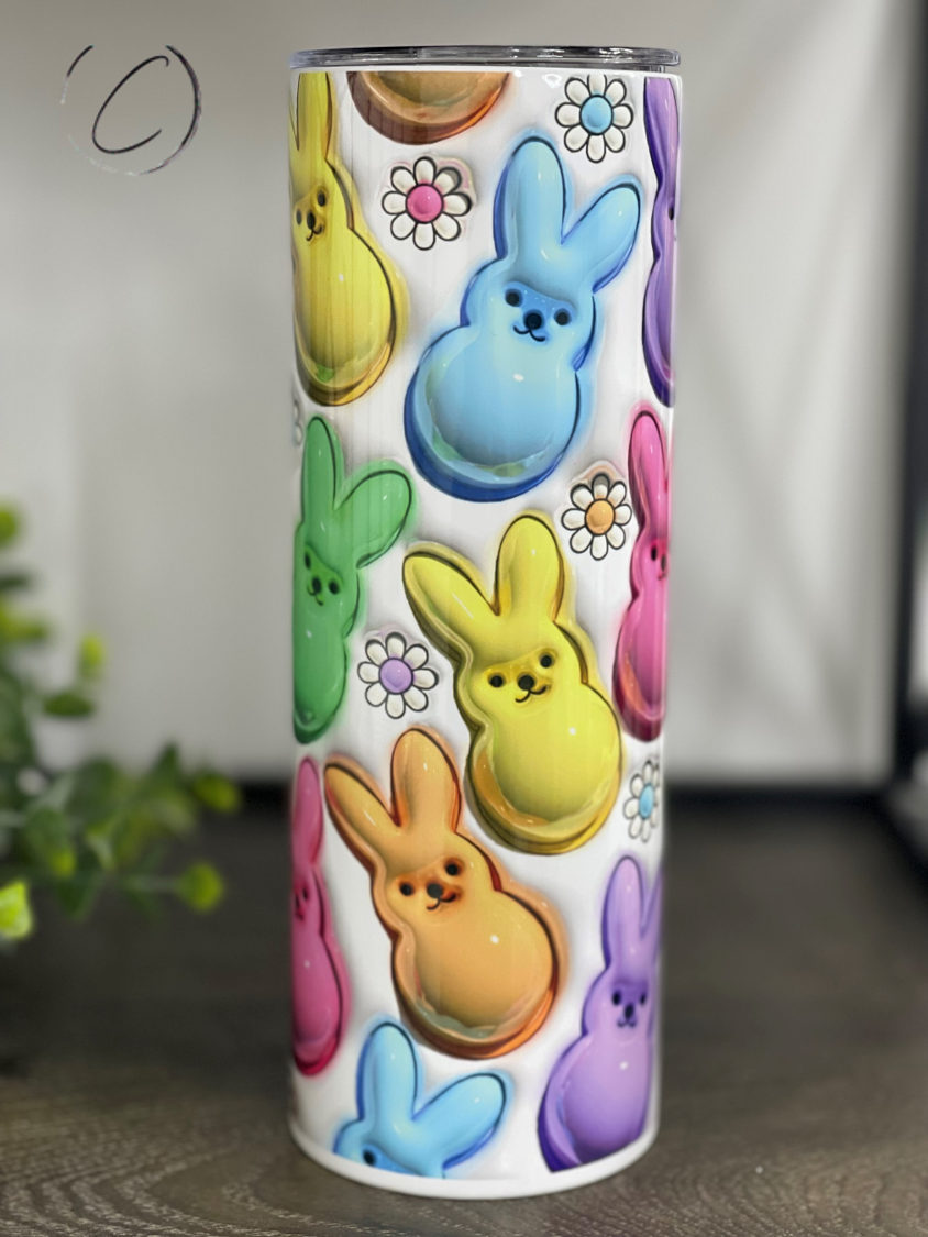 Inflated Colorful Peeps 20oz Skinny Tumbler