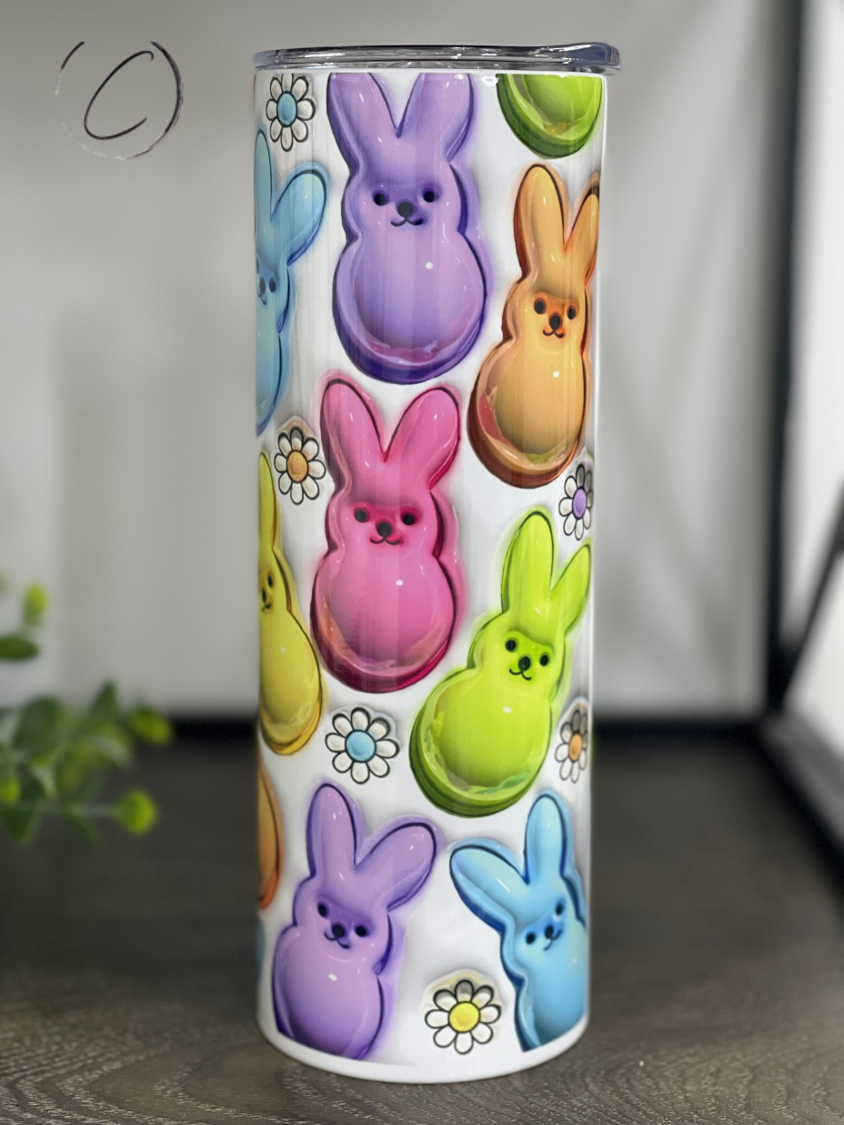 Inflated Colorful Peeps 20oz Skinny Tumbler