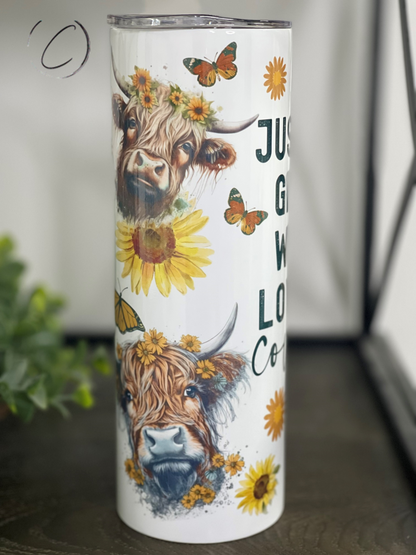 Just A Girl Who Loves Cows 20oz Skinny Tumbler