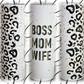 Leopard Boss Mom Wife 20oz Skinny Tumbler