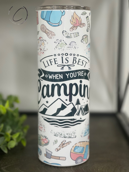 Life Is Best Camping 20oz Skinny Tumbler