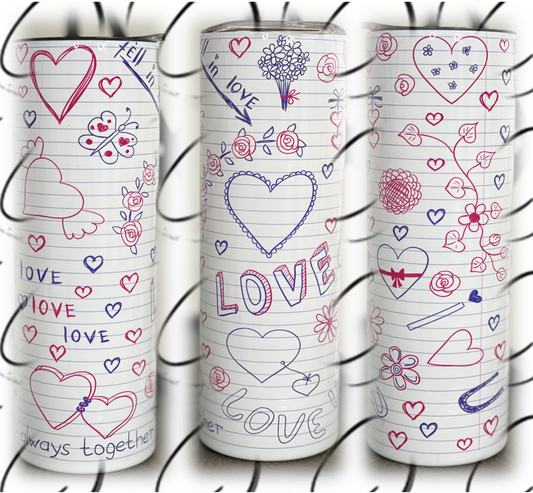 Love Notes 20oz Skinny Tumbler