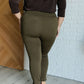 Magic Ankle Crop Skinny Pants in Olive