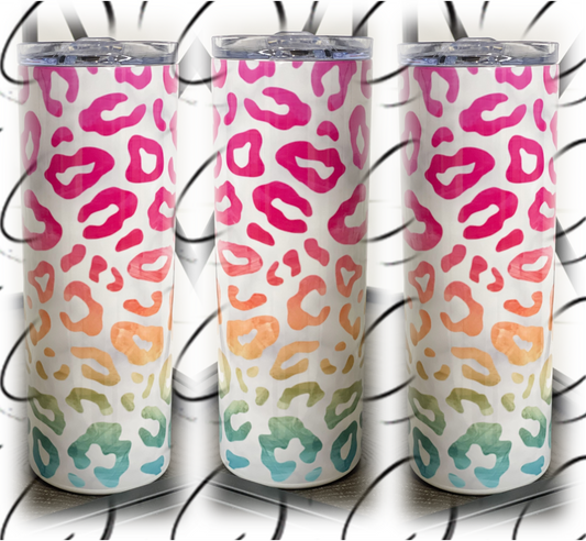 Marbled Ombre Leopard 20oz Skinny Tumbler