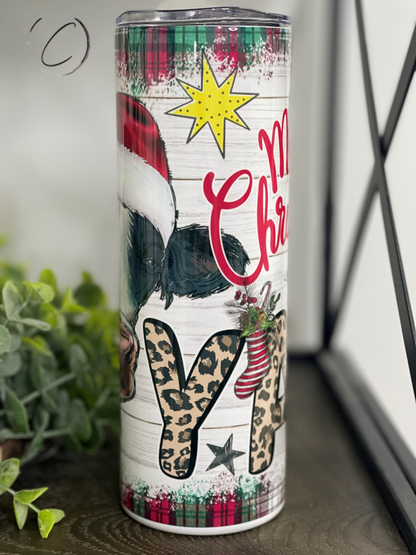 Merry Christmas Y'all Heifer 20oz Skinny Tumbler