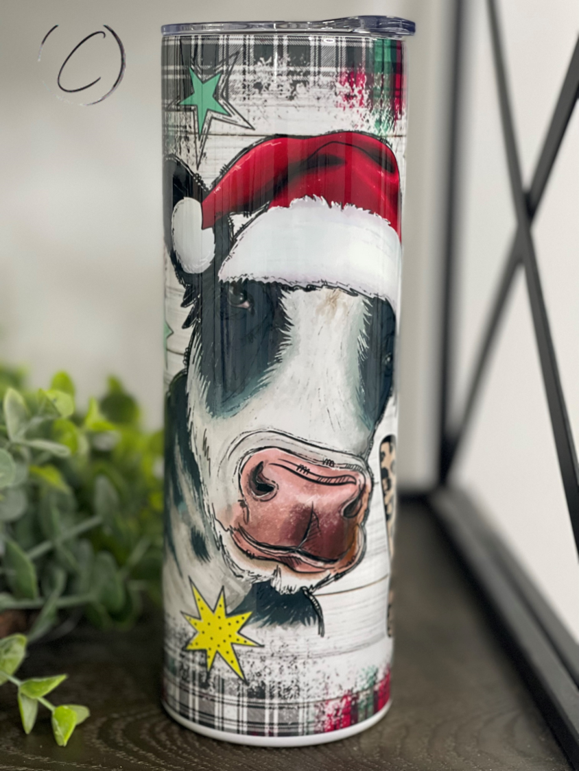 Merry Christmas Y'all Heifer 20oz Skinny Tumbler