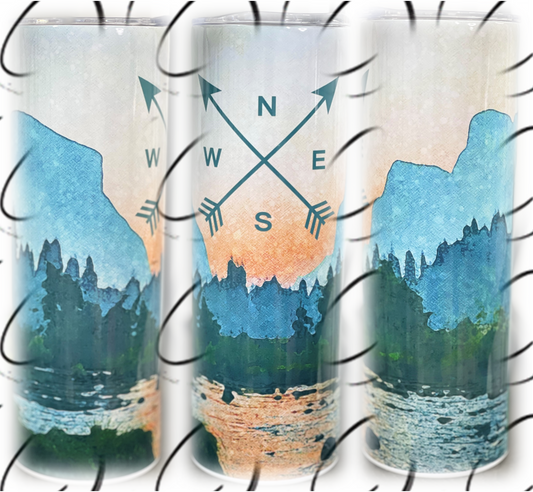 Mountain Compass 20oz Skinny Tumbler