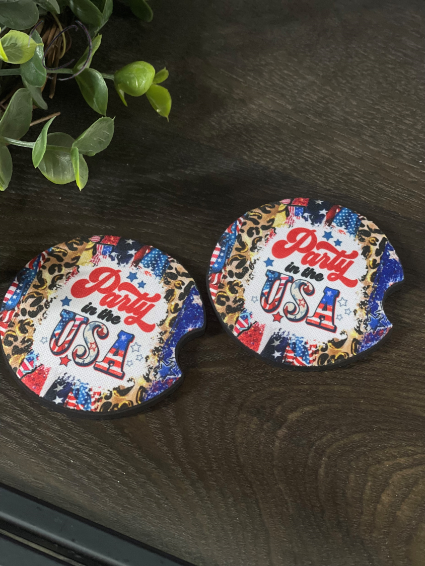 Party In The USA Car Coaster Set