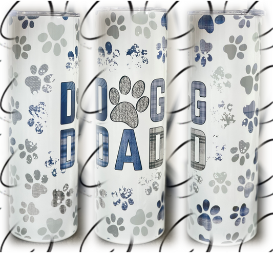 Paw Print Dog Dad 20oz Skinny Tumbler