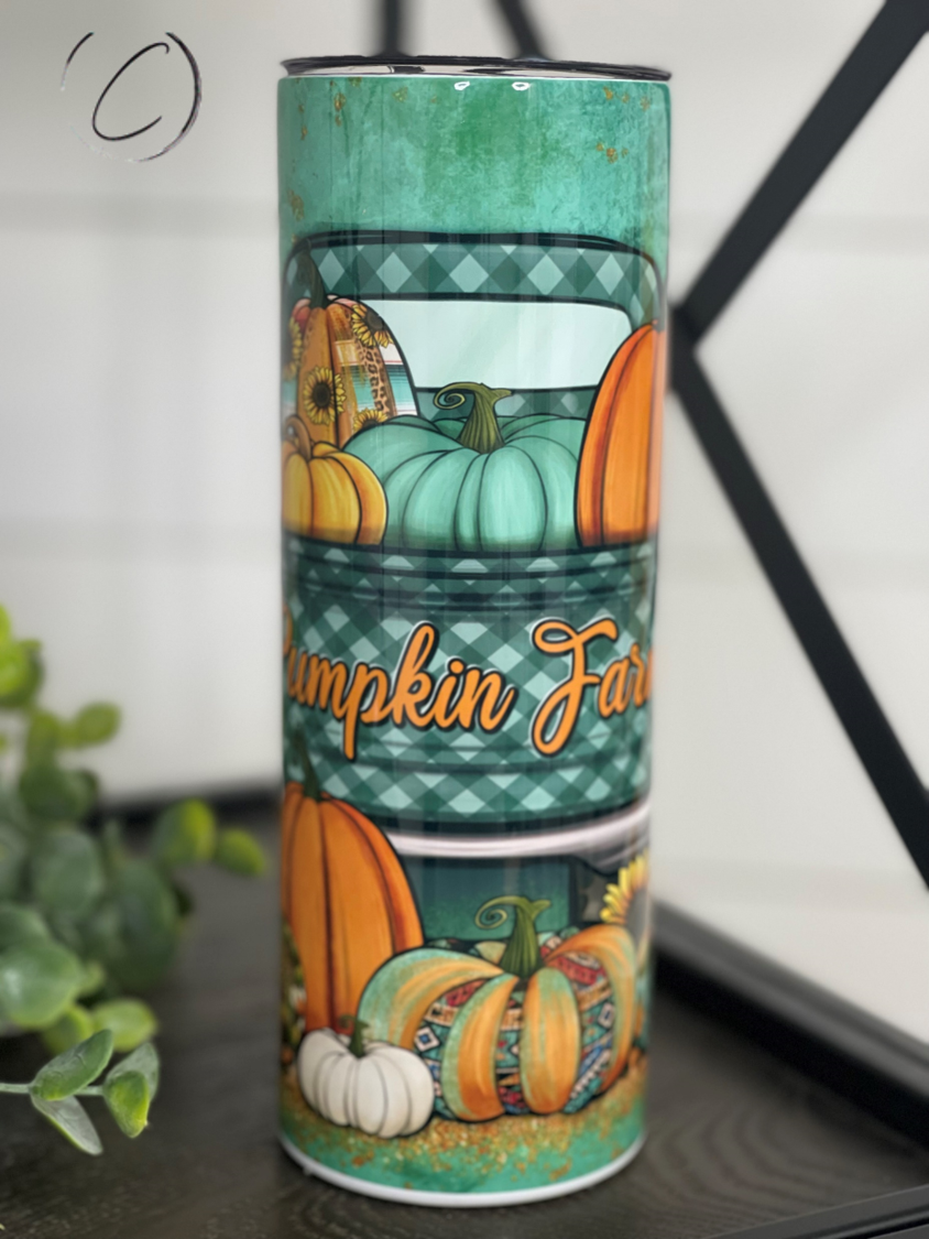 Pumpkin Farm Truck 20oz Skinny Tumbler