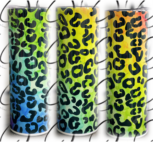 Rainbow Leopard 20oz Skinny Tumbler