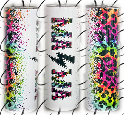 Rainbow Leopard Mama Rocks 20oz Skinny Tumbler