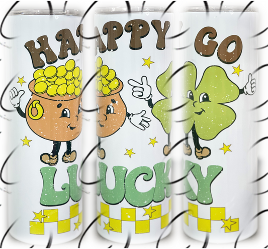 Retro Happy Go Lucky 20oz Skinny Tumbler